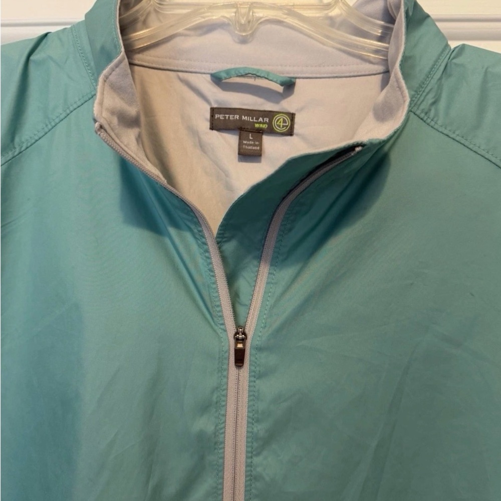 Peter Millar E4 1/4 Zip Wind Pullover Men's Lg Green Spring